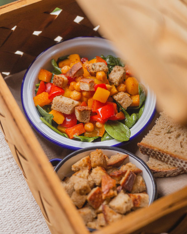 Brotrezept: Brotsalat mit Kürbis und Kichererbsen